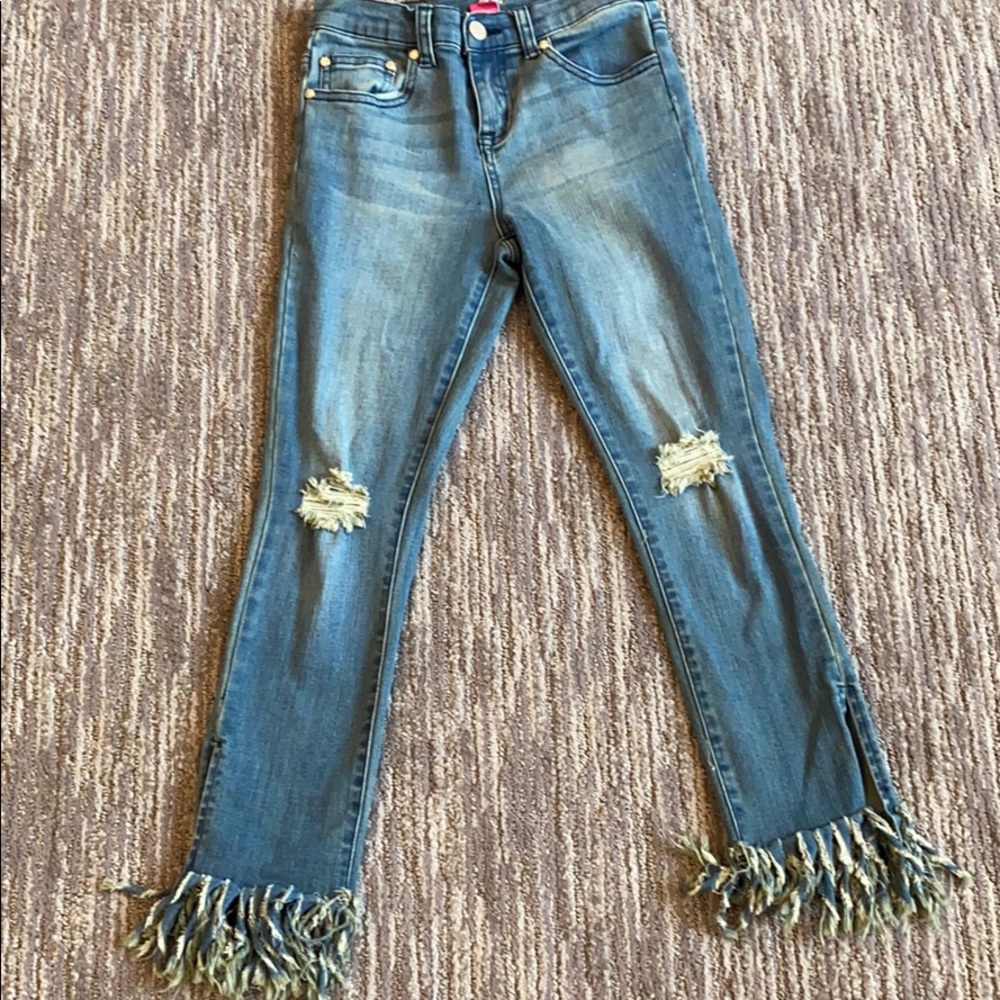 Pinc Premium kids blue fringe jeans